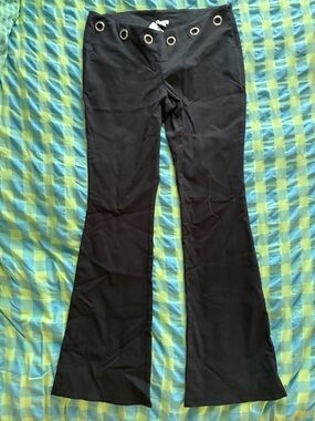 Urban outfitters low rise Black Flared Women's Pants with Eyelet Waist